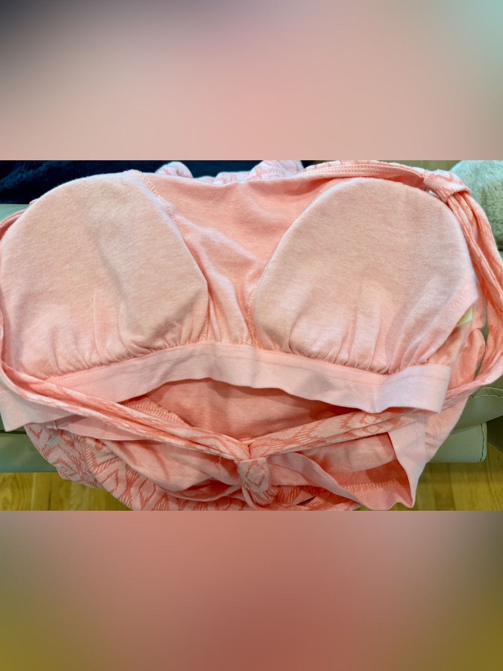 Dakini Pink Geometric Midi Dress Built-In Bra Removable Pads NWOT L Crisscross - Picture 10 of 15